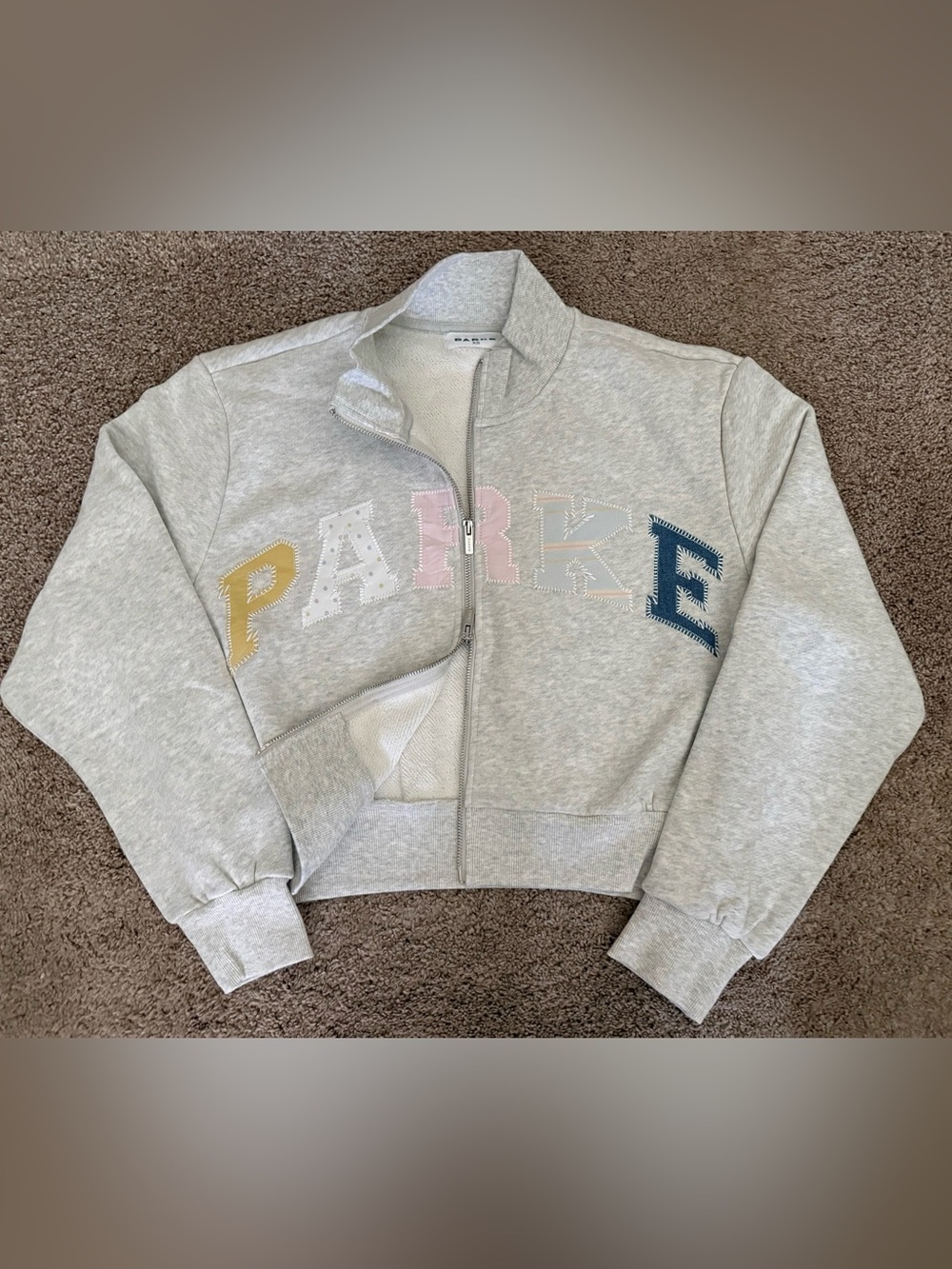 PARKE Patchwork Zip Up Mockneck - Picture 3 of 9